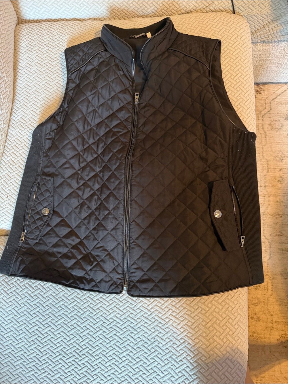 Chico's Black Quilted Sleeveless Vest